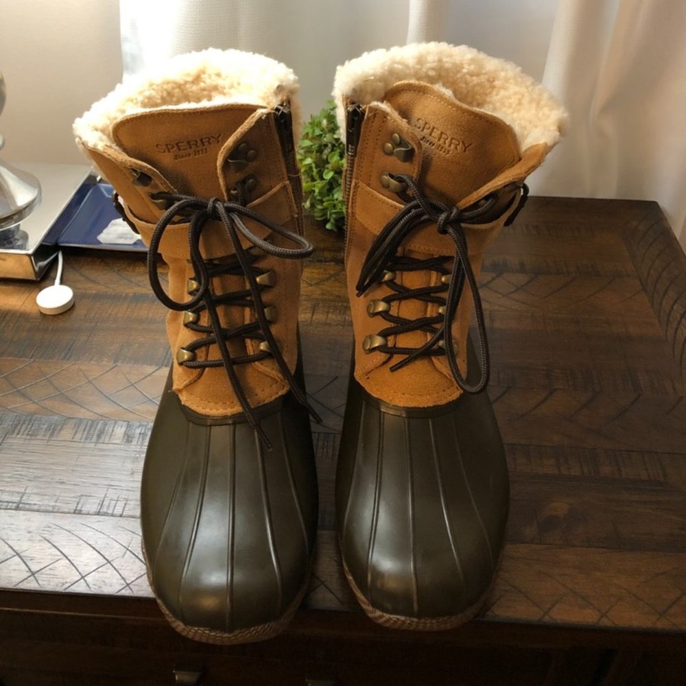 Sperry Suede and Sherpa Duck Boots
